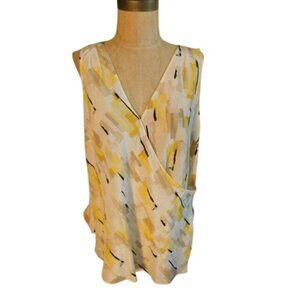 White House Black Market WHBM Size XL Silk Print Top